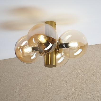 SFERIO ceiling light 4xE14/5W/230V brass/smoky beige