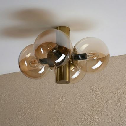 SFERIO ceiling light 4xE14/5W/230V brass/smoky beige
