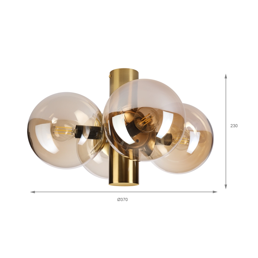 SFERIO ceiling light 4xE14/5W/230V brass/smoky beige