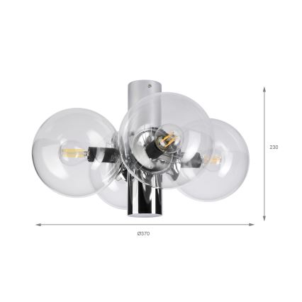 SFERIO Ceiling light 4xE14/5W/230V polished chrome/clear