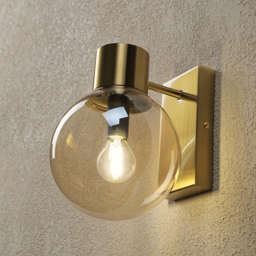 SFERIO Wall Lamp 1x E14/5W/230V, Brass/Smoky Beige