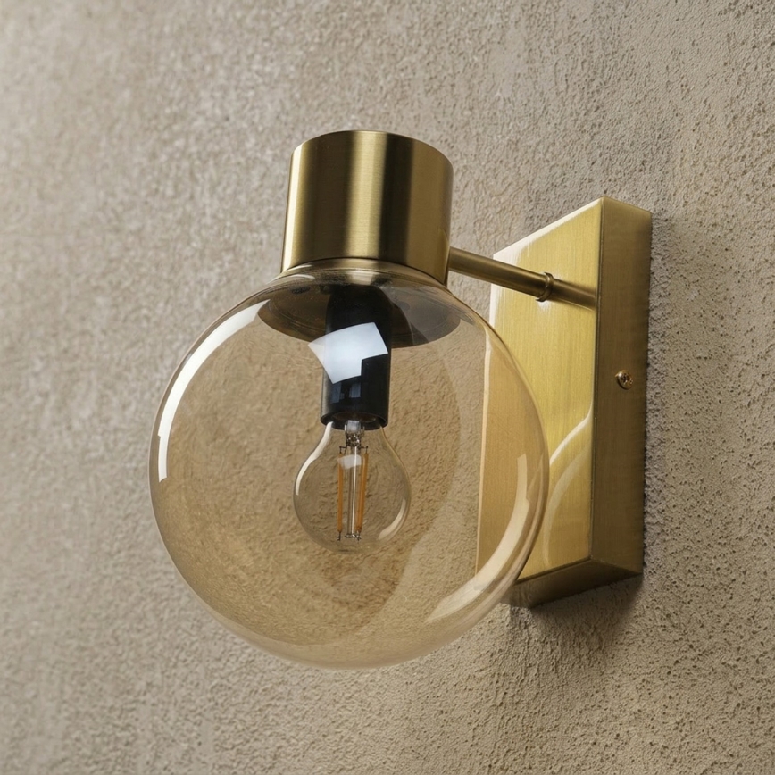 SFERIO Wall Lamp 1x E14/5W/230V, Brass/Smoky Beige