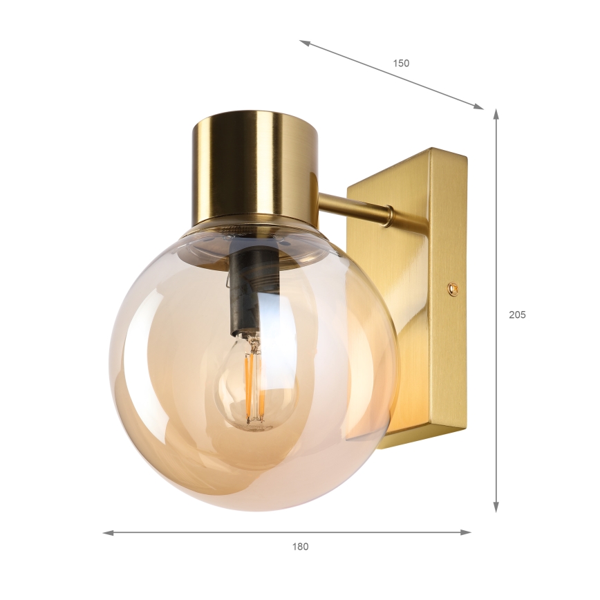 SFERIO Wall Lamp 1x E14/5W/230V, Brass/Smoky Beige