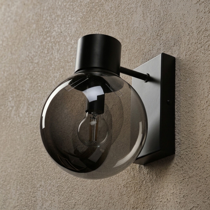 SFERIO Wall Lamp 1xE14/5W/230V Black/Smoky Black