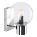SFERIO Wall Light 1x E14/5W/230V Glossy Chrome/Clear Glass