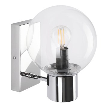 SFERIO Wall Light 1x E14/5W/230V Glossy Chrome/Clear Glass