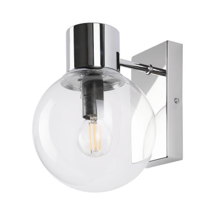 SFERIO Wall Light 1x E14/5W/230V Glossy Chrome/Clear Glass