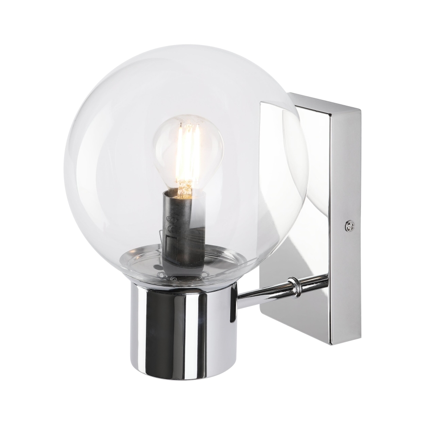 SFERIO Wall Light 1x E14/5W/230V Glossy Chrome/Clear Glass