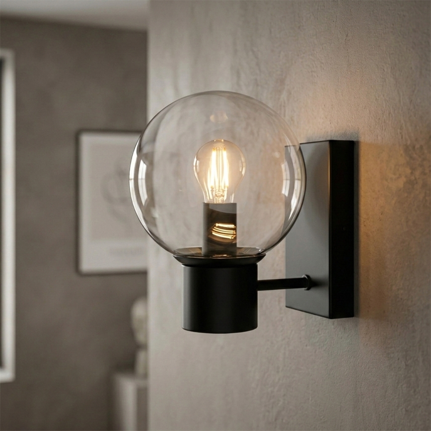 SFERIO Wall Light 1xE14/5W/230V Black/Clear