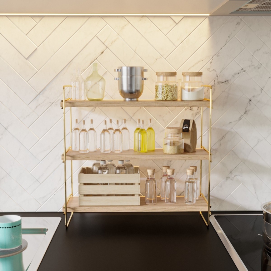 Shelf organizer 45x40 cm gold/brown
