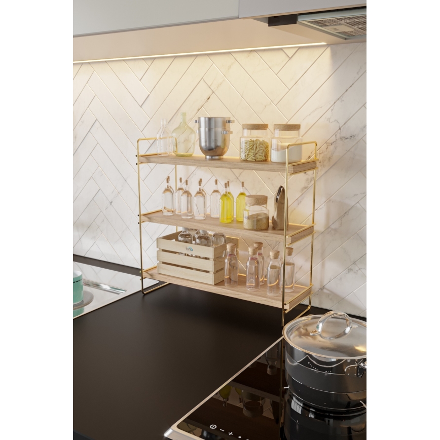 Shelf organizer 45x40 cm gold/brown