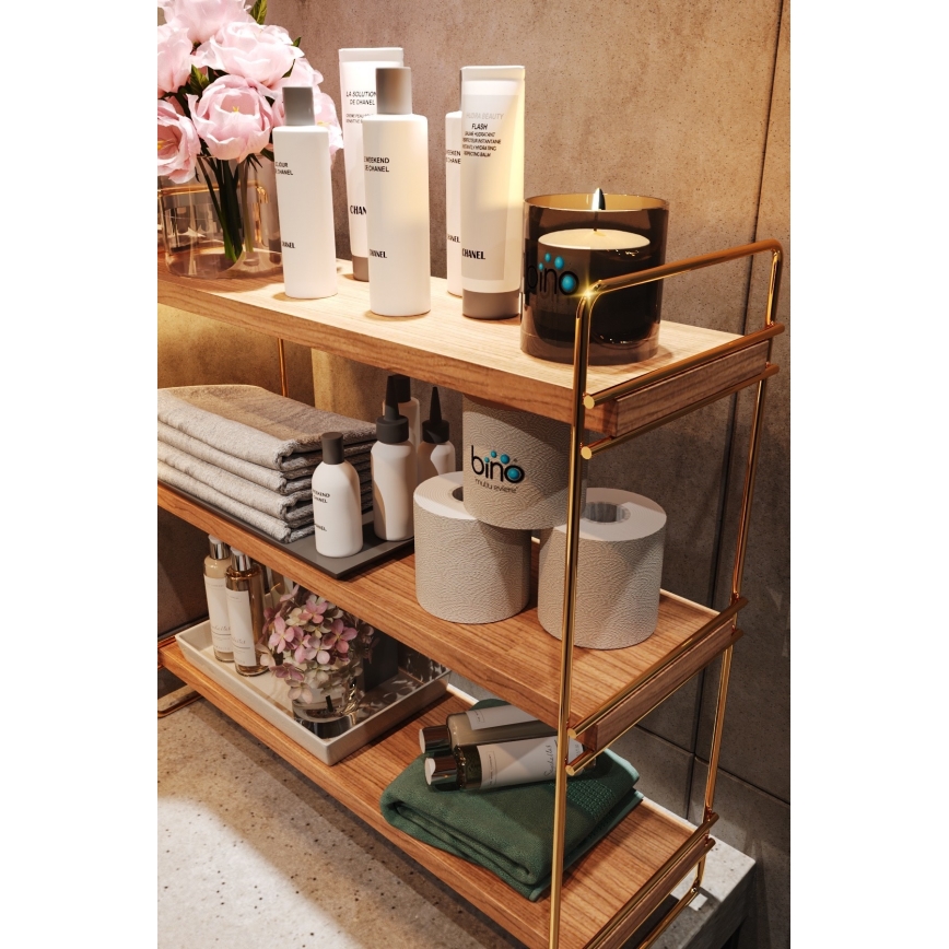 Shelf organizer 45x40 cm gold/brown