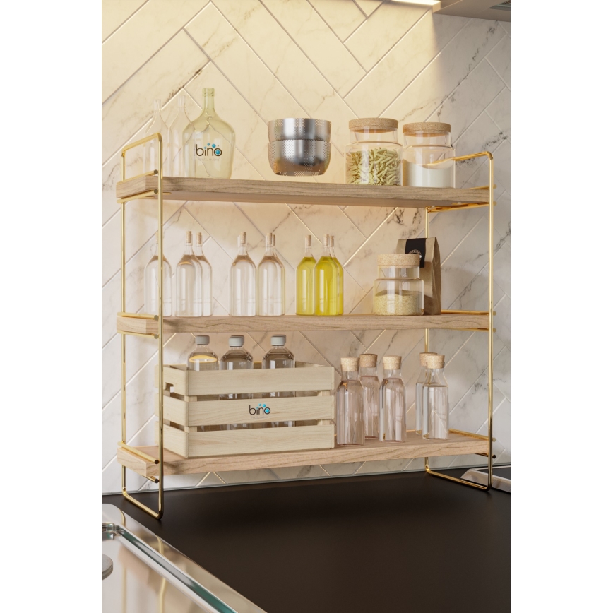 Shelf organizer 45x40 cm gold/brown