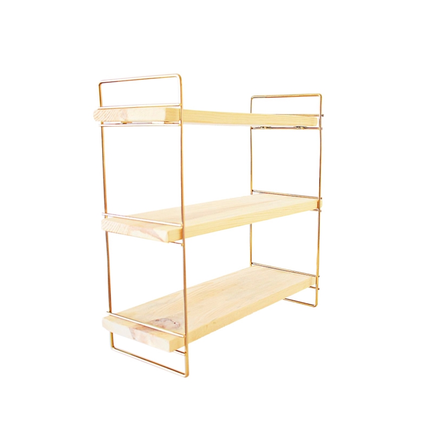 Shelf organizer 45x40 cm gold/brown