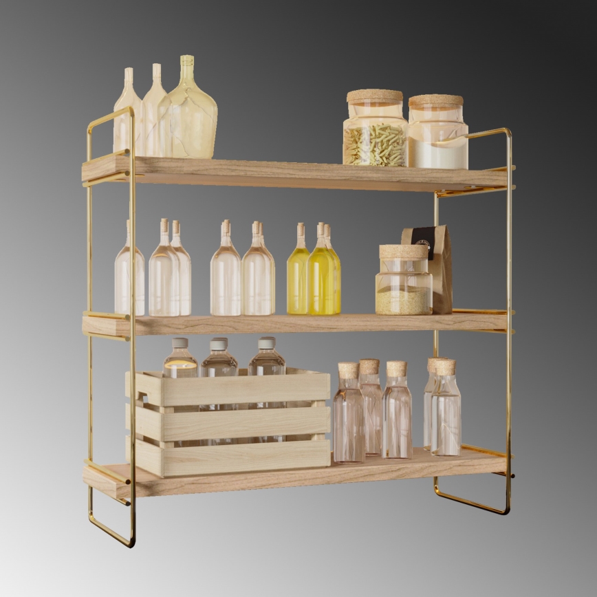 Shelf organizer 45x40 cm gold/brown