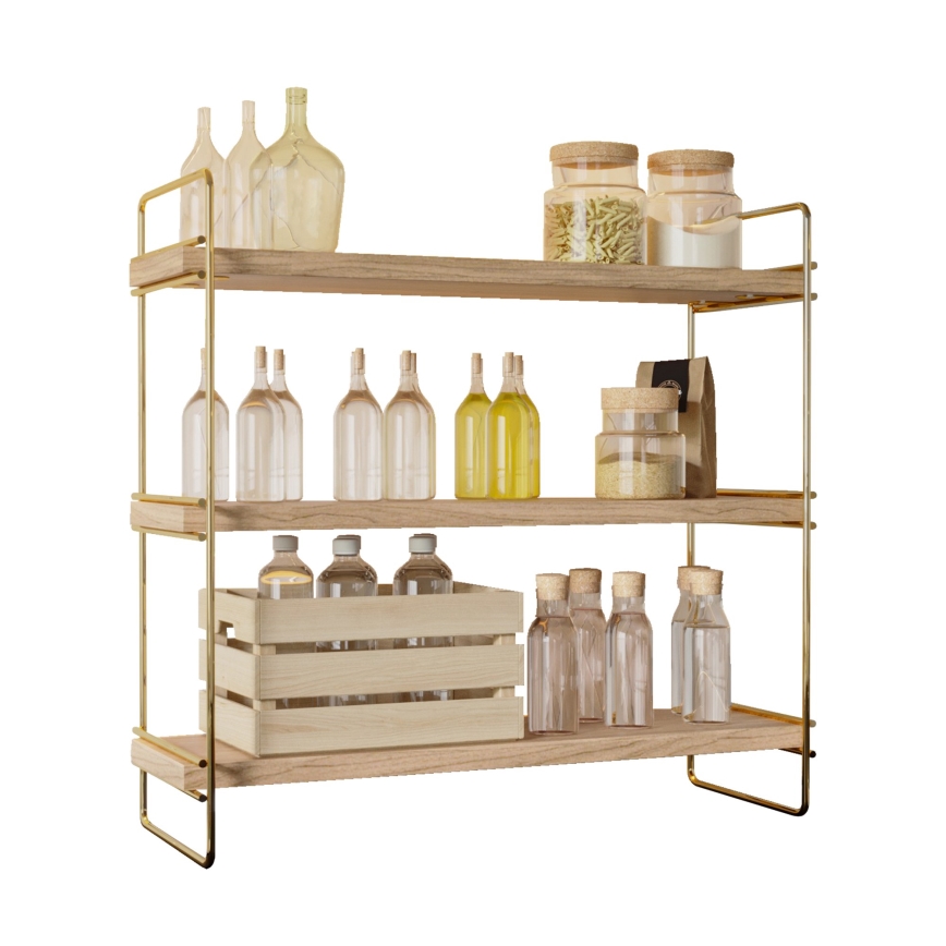 Shelf organizer 45x40 cm gold/brown