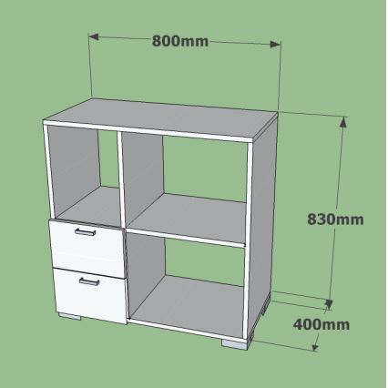 Shelf piece ECE 83x80 cm white