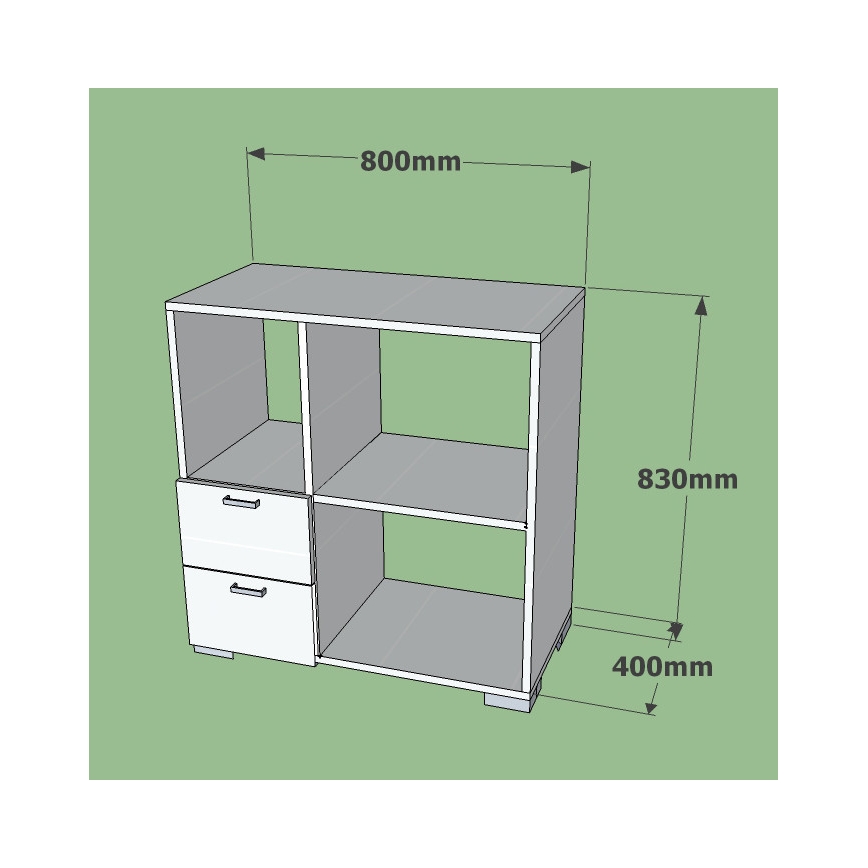 Shelf piece ECE 83x80 cm white