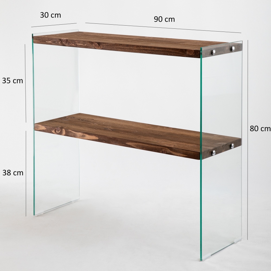 Shelf piece VENEDIK 80x90 cm pine/clear