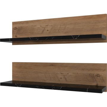 SHELFIE Set of 2 Shelves, Pine/Black