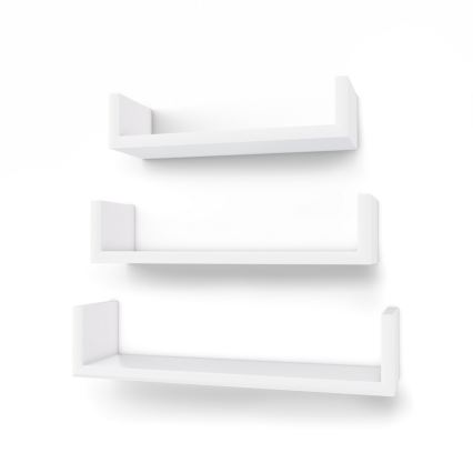 SHELFY 3-piece Wall Shelf Set, White