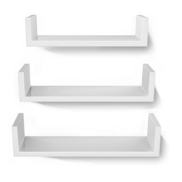SHELFY Set of 3 Wall Shelves – White