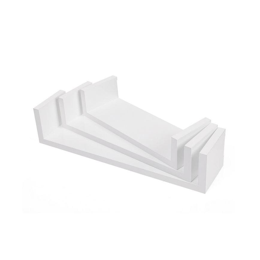 SHELFY Set of 3 Wall Shelves – White
