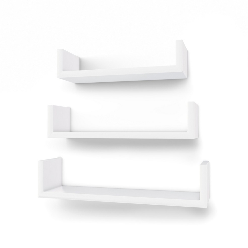 SHELFY Set of 3 Wall Shelves – White