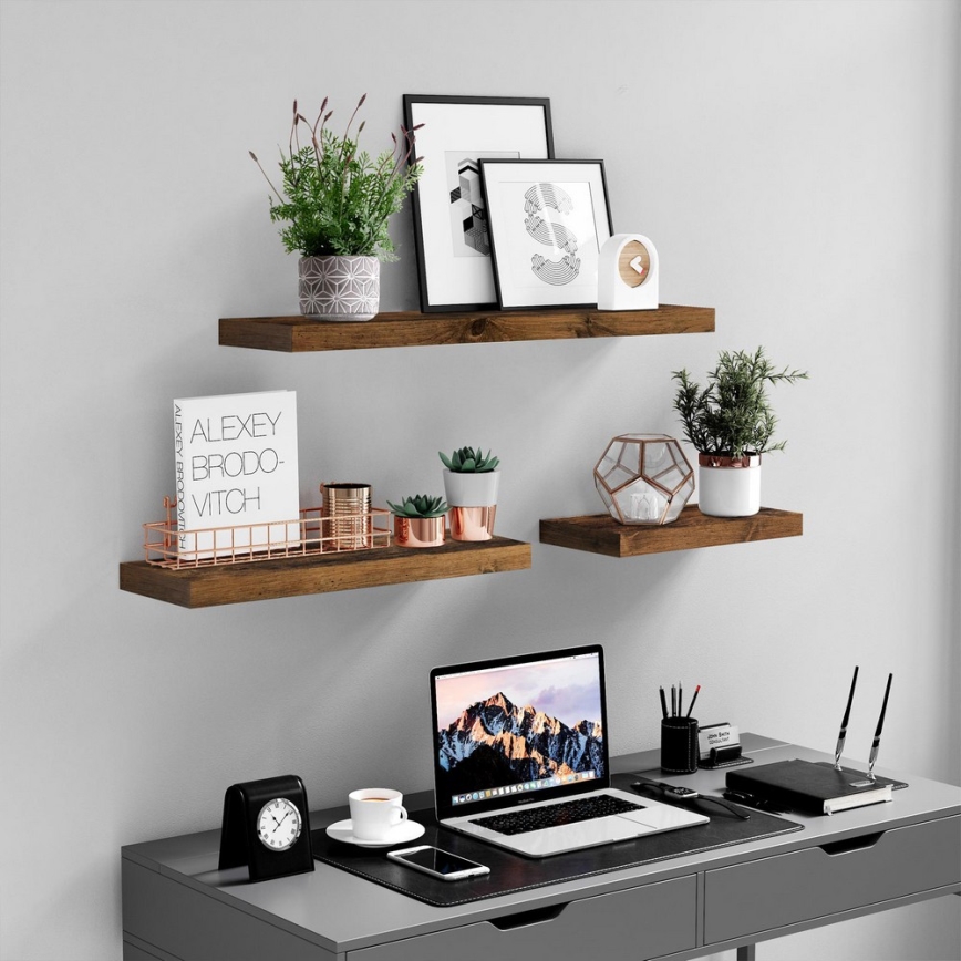 SHELFY Wall-Mounted Shelf – Brown