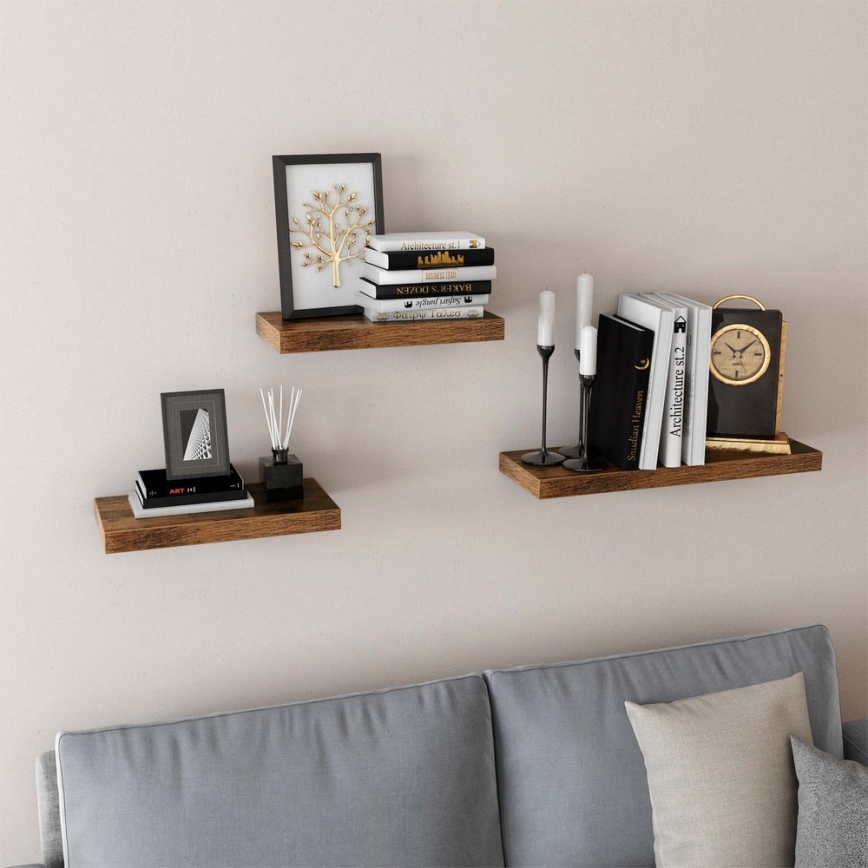 SHELFY Wall-Mounted Shelf – Brown