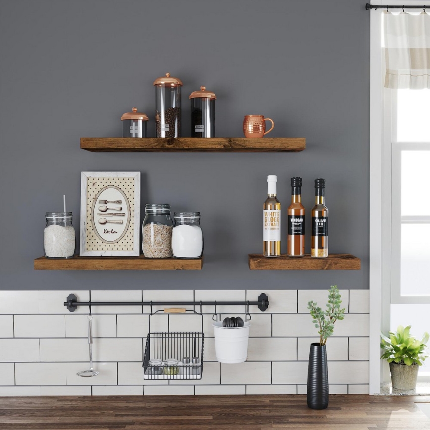 SHELFY Wall-Mounted Shelf – Brown