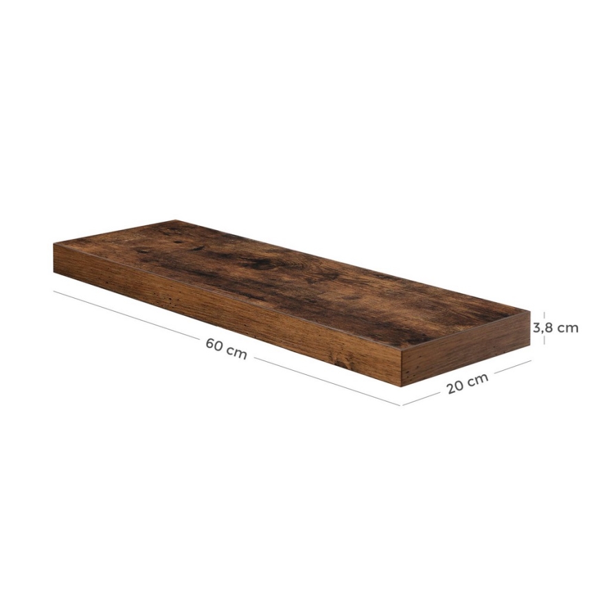 SHELFY Wall-Mounted Shelf – Brown