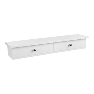 SHELFY White Wall Shelf with Compartments
