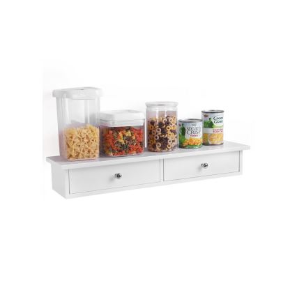 SHELFY White Wall Shelf with Compartments