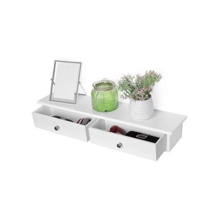 SHELFY White Wall Shelf with Compartments