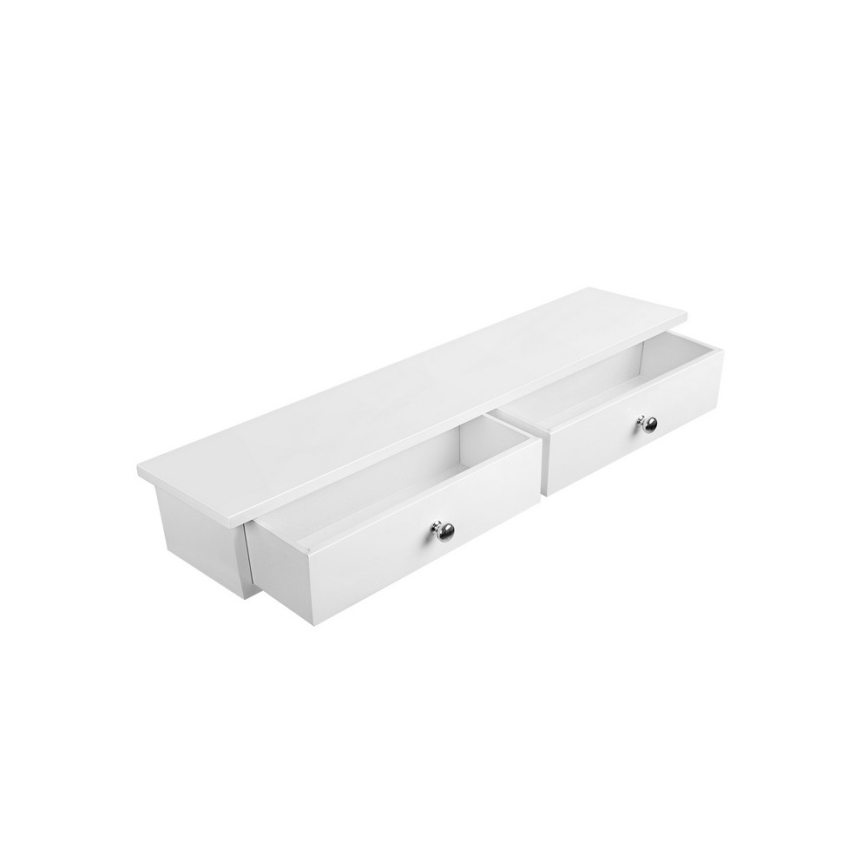 SHELFY White Wall Shelf with Compartments