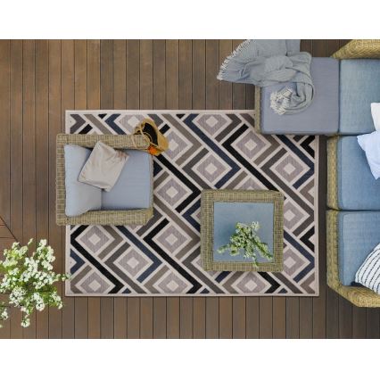 SHIFT Rug 160x220 cm gray/blue/beige