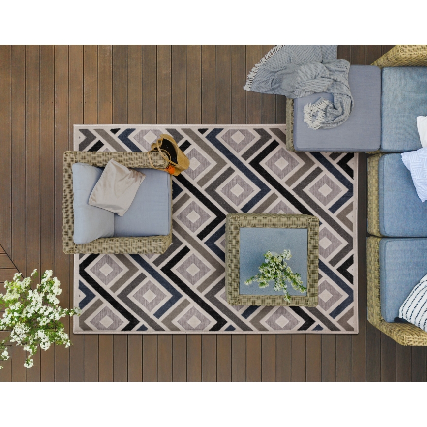 SHIFT Rug 160x220 cm gray/blue/beige