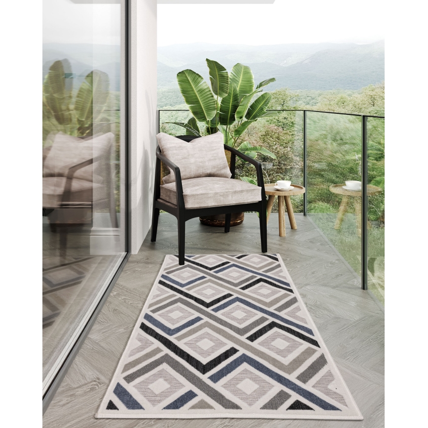 SHIFT Rug 80 x 150 cm - Grey/Blue