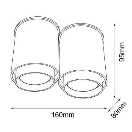 Shilo - Ceiling light 2xGU10/15W/230V black