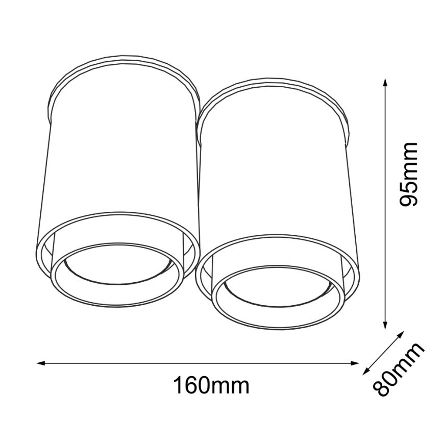 Shilo - Ceiling light 2xGU10/15W/230V black
