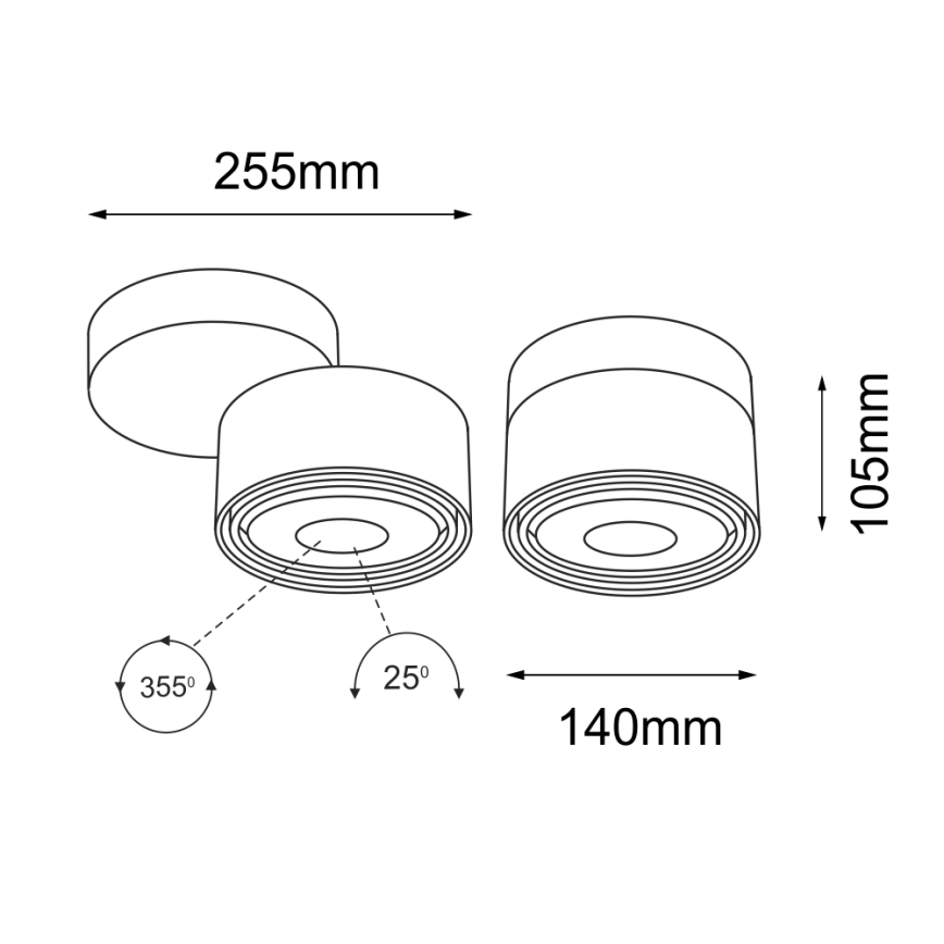 Shilo - Spotlight 1xGU10/15W/230V black