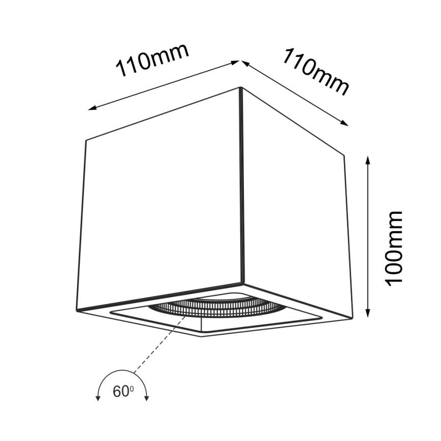 Shilo - Spotlight 1xGU10/15W/230V black