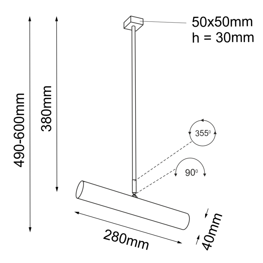 Shilo - Chandelier on a pole 1xGU10-MR11/15W/230V black