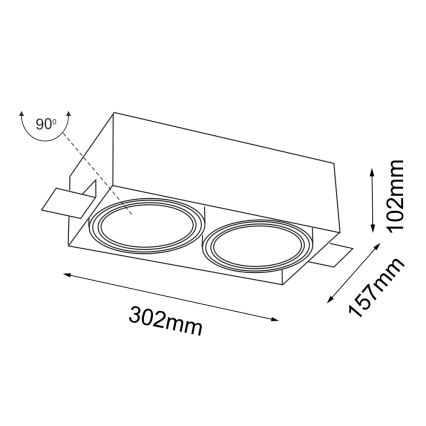 Shilo - Recessed light 2xGU10/15W/230V white