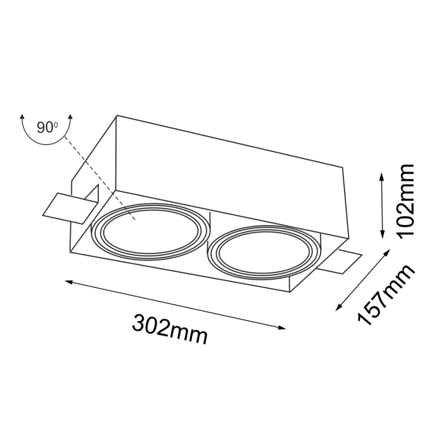 Shilo - Recessed light 2xGU10/15W/230V white