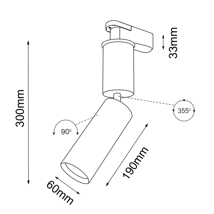 Shilo - Spotlight for rail system 1xGU10/15W/230V white