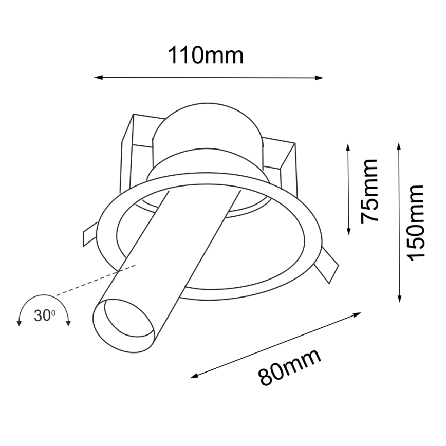 Shilo - Recessed spotlight 1xGU10/MR11/15W/230V d. 11 cm white