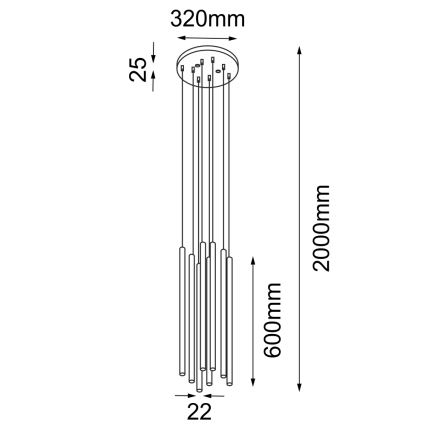 Shilo - Chandelier on a string 8xG9/10W/230V black