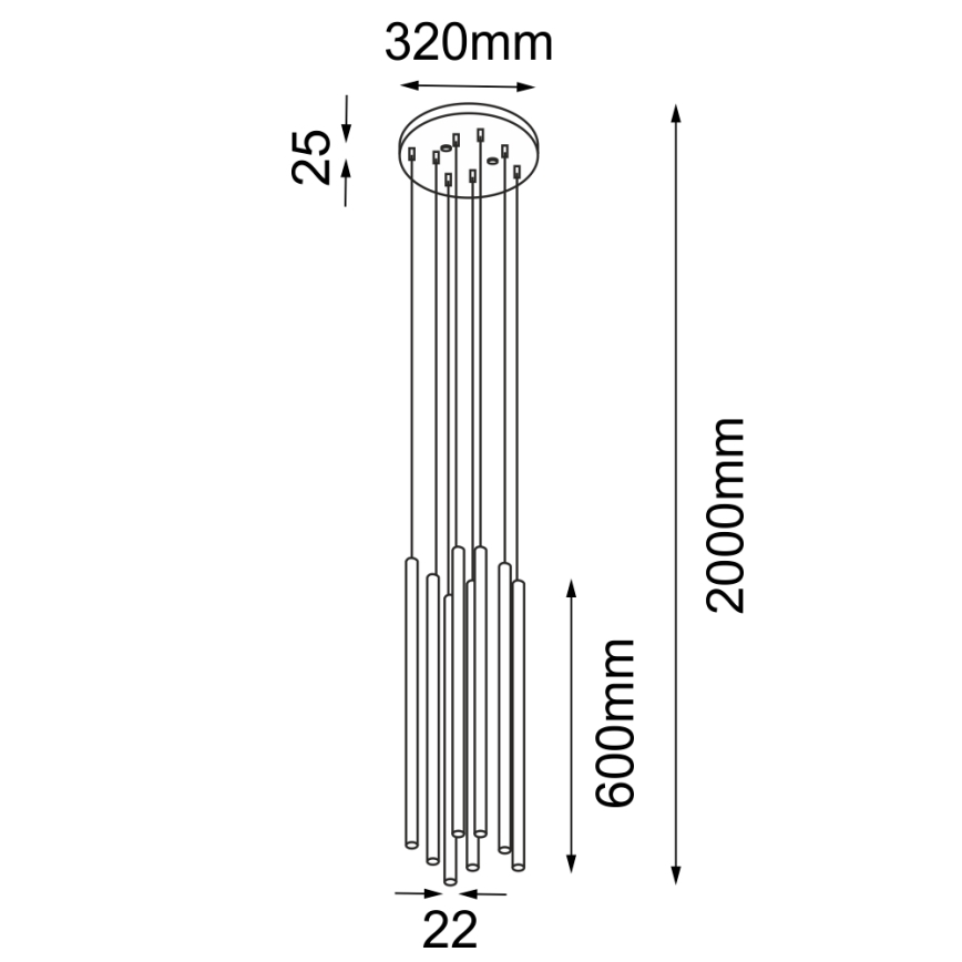 Shilo - Chandelier on a string 8xG9/10W/230V black